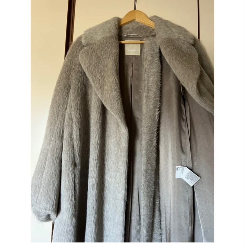 Max mara mohair/alpaca long coat with belt - Picture 5 of 7